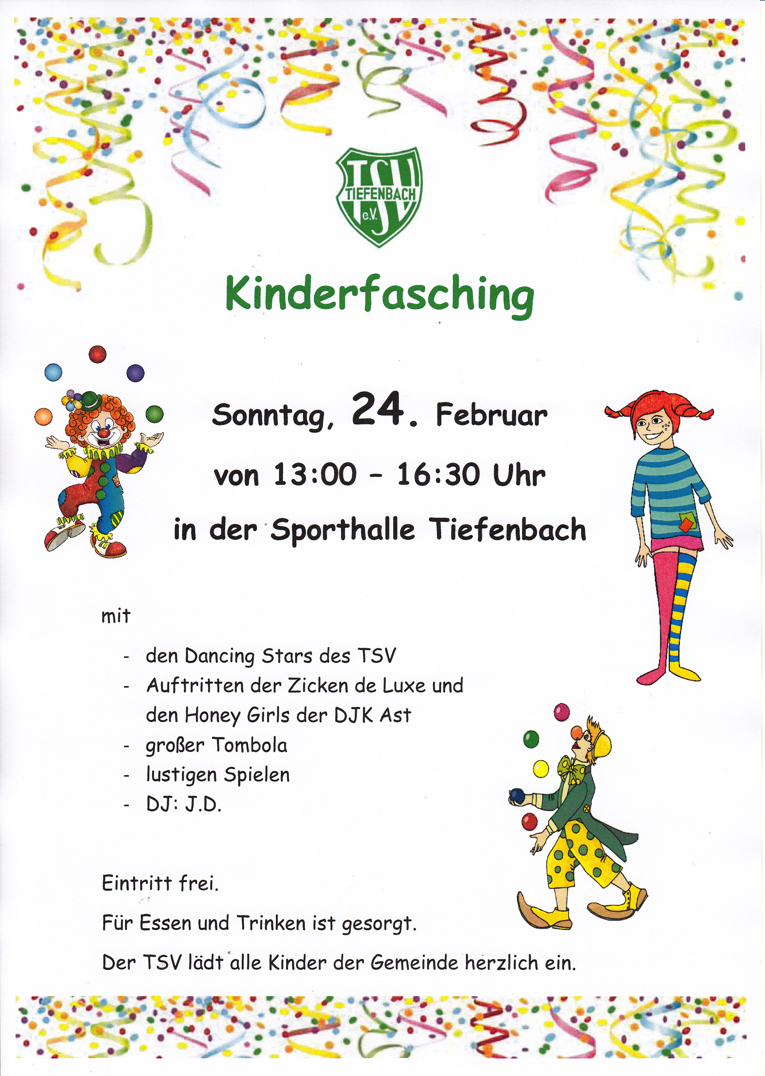 Kinderfasching beim TSV Tiefenbach 