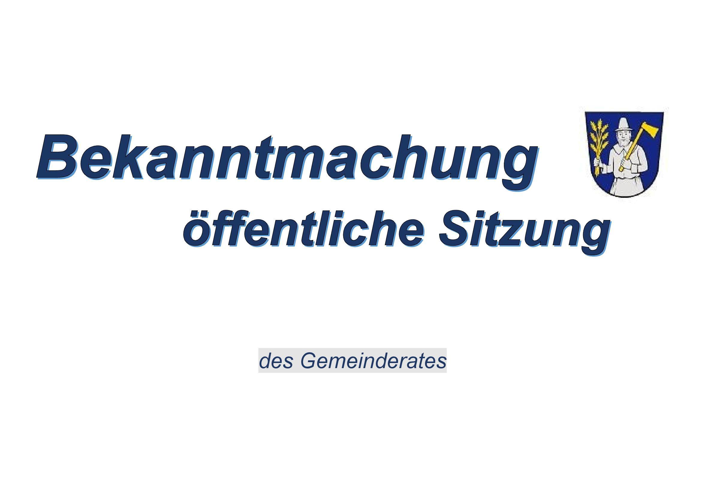 Bekanntmachung öffentliche Sitzung